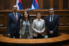 3. mart 2026. Predsednice Narodne skupštine i Vrhovnog suda sa novoizabranim sudijama