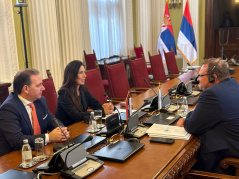 24 April 2025 MP Danijela Nikolic in meeting with the Executive Director of the Israel Allies Foundation, Leo van Doesburg
